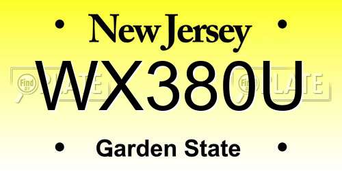 WX380U New Jersey License Plate