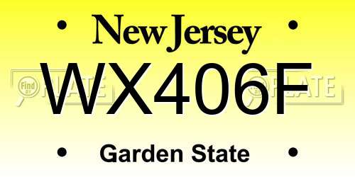 WX406F New Jersey License Plate