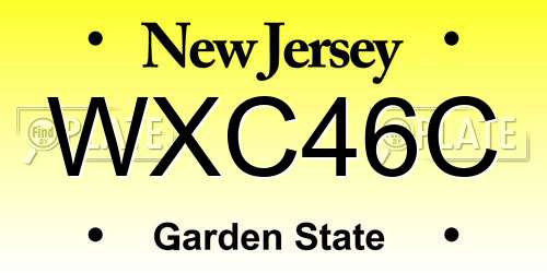 WXC46C New Jersey License Plate