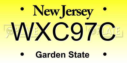 WXC97C New Jersey License Plate