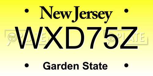 WXD75Z New Jersey License Plate