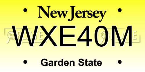 WXE40M New Jersey License Plate
