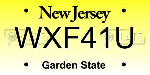 WXF41U New Jersey License Plate