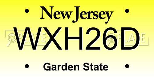 WXH26D New Jersey License Plate