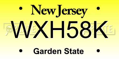 WXH58K New Jersey License Plate
