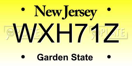 WXH71Z New Jersey License Plate