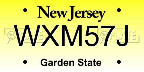 WXM57J New Jersey License Plate