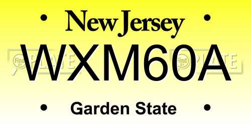 WXM60A New Jersey License Plate