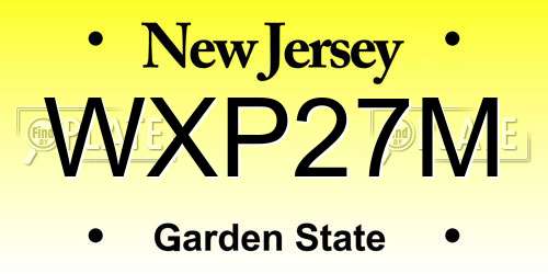 WXP27M New Jersey License Plate