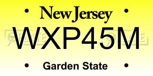 WXP45M New Jersey License Plate