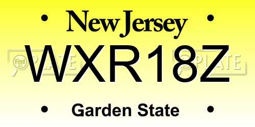 WXR18Z New Jersey License Plate