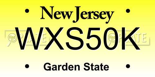 WXS50K New Jersey License Plate