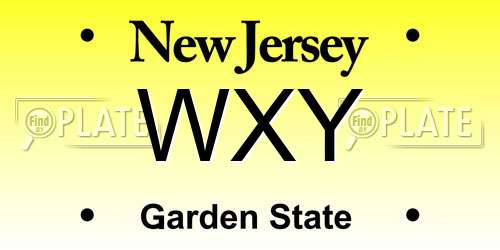 WXY New Jersey License Plate