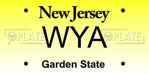 WYA New Jersey License Plate