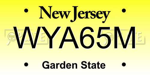 WYA65M New Jersey License Plate