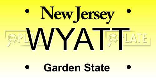 WYATT New Jersey License Plate