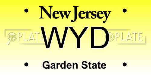 WYD New Jersey License Plate