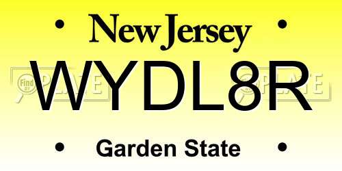 WYDL8R New Jersey License Plate