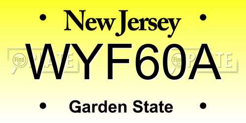 WYF60A New Jersey License Plate