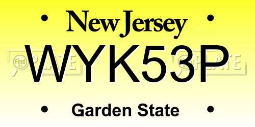 WYK53P New Jersey License Plate