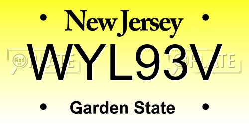 WYL93V New Jersey License Plate