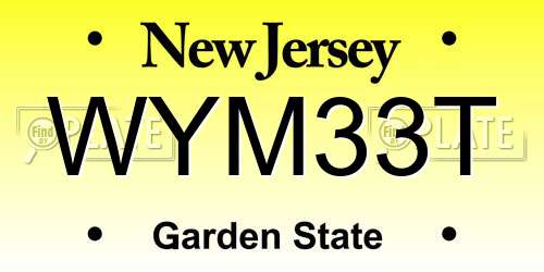 WYM33T New Jersey License Plate