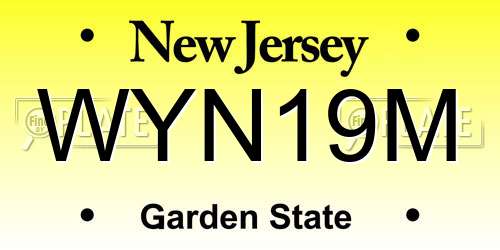 WYN19M New Jersey License Plate