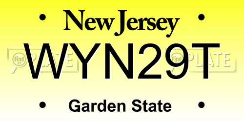 WYN29T New Jersey License Plate