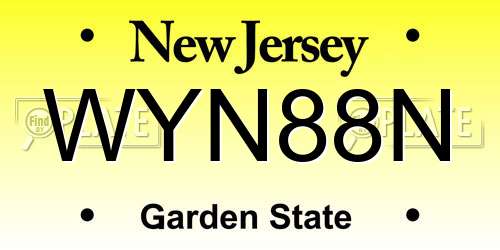 WYN88N New Jersey License Plate