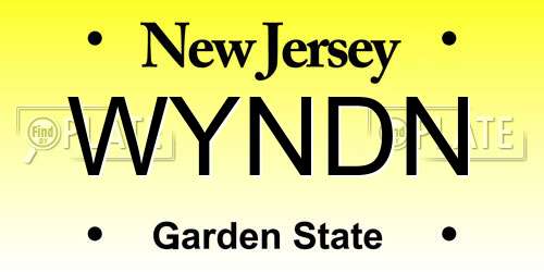 WYNDN New Jersey License Plate