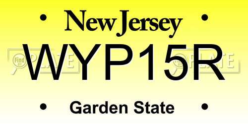 WYP15R New Jersey License Plate