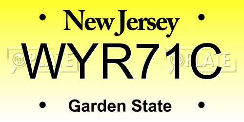 WYR71C New Jersey License Plate