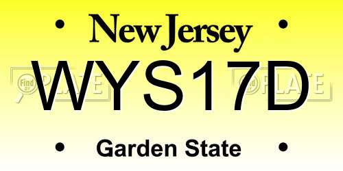 WYS17D New Jersey License Plate