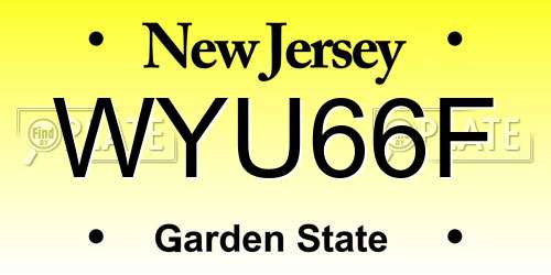 WYU66F New Jersey License Plate