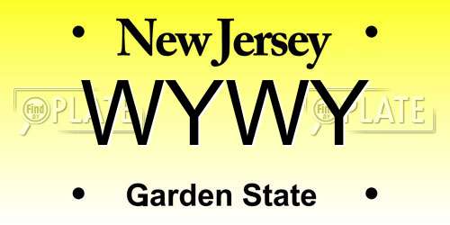 WYWY New Jersey License Plate