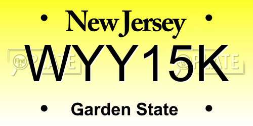 WYY15K New Jersey License Plate