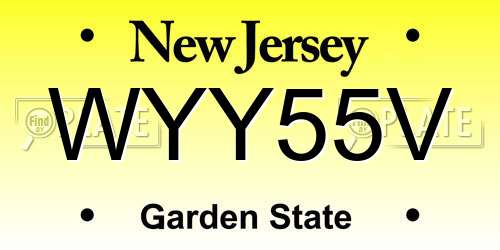 WYY55V New Jersey License Plate