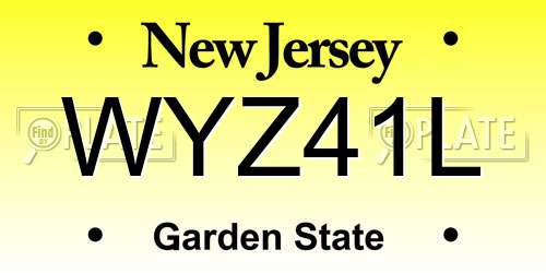 WYZ41L New Jersey License Plate