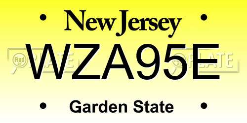 WZA95E New Jersey License Plate