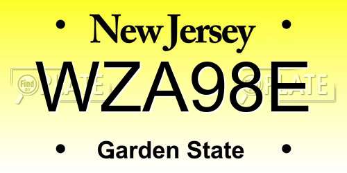WZA98E New Jersey License Plate