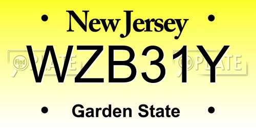 WZB31Y New Jersey License Plate