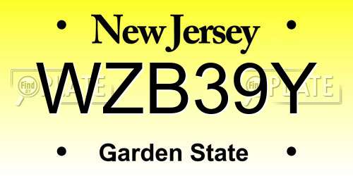 WZB39Y New Jersey License Plate