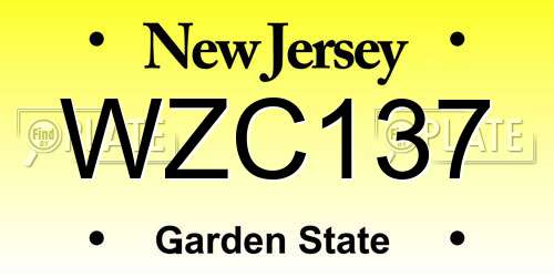 WZC137 New Jersey License Plate
