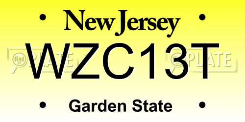 WZC13T New Jersey License Plate
