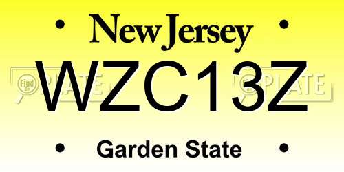 WZC13Z New Jersey License Plate