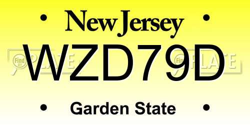 WZD79D New Jersey License Plate