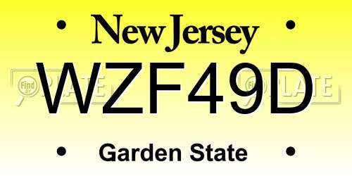 WZF49D New Jersey License Plate