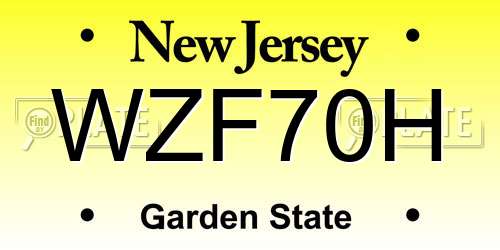 WZF70H New Jersey License Plate
