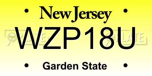 WZP18U New Jersey License Plate