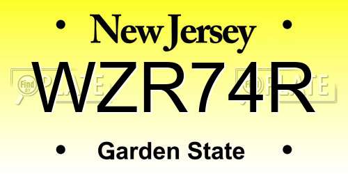 WZR74R New Jersey License Plate